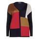 BASLER colour block long KNITTED cardigan