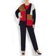 BASLER colour block long KNITTED cardigan