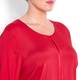 BASLER RED CREPE AND SATIN SILK STRETCH TOP