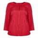 BASLER RED CREPE AND SATIN SILK STRETCH TOP