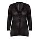 BEIGE DROP SHOULDER  LOOSE KNIT CARDIGAN - BLACK