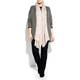 Beige GREY drop shoulder loose KNIT CARDIGAN