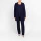 Beige Pleated A-Line Cardigan Navy 