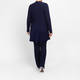 Beige Pleated A-Line Cardigan Navy 