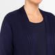Beige Pleated A-Line Cardigan Navy 
