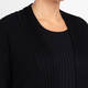 Beige Pleated A-Line Cardigan Black