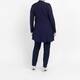 Beige Pleated A-Line Cardigan Navy 