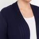 Beige Pleated A-Line Cardigan Navy 