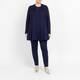 Beige Pleated A-Line Cardigan Navy 