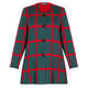 BEIGE LONG CARDIGAN RED GREEN CHECK