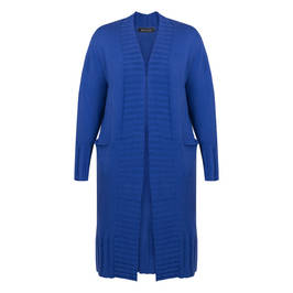 BEIGE EDGE TO EDGE LONG CARDIGAN COBALT - Plus Size Collection