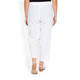 BEIGE LABEL CROPPED PULL ON TROUSER IN WHITE LINEN