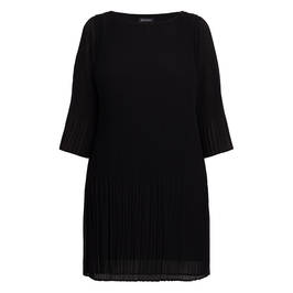 Beige Pleated Georgette Dress Black  - Plus Size Collection