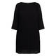 Beige Pleated Georgette Dress Black 