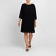 Beige Pleated Georgette Dress Black 