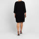Beige Pleated Georgette Dress Black 