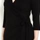 BEIGE label black fluid jersey wrap DRESS