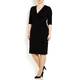 BEIGE label black fluid jersey wrap DRESS