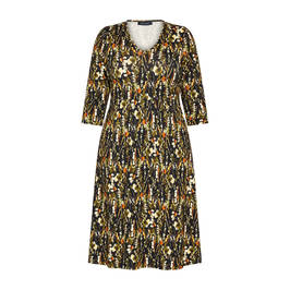 Beige Jersey Dress Print Green - Plus Size Collection