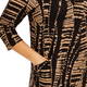 Beige Print Jersey Dress Black and Caramel 