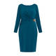 Beige Grecian-Style Embellished Dress Teal