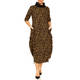 Beige Jersey Dress Doodle Print Caramel 