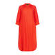 Beige Flax Linen Dress Red 
