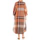 BEIGE FLAX LINEN DRESS MADRAS CHECK ORANGE 