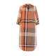 BEIGE FLAX LINEN DRESS MADRAS CHECK ORANGE 