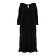 BEIGE BLACK JERSEY DRESS WITH BUBBLE HEM