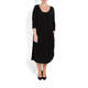 BEIGE BLACK JERSEY DRESS WITH BUBBLE HEM
