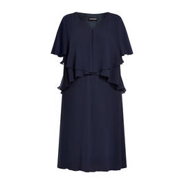 BEIGE GEORGETTE LAYER DRESS NAVY - Plus Size Collection