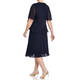 BEIGE GEORGETTE LAYER DRESS NAVY