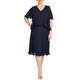 BEIGE GEORGETTE LAYER DRESS NAVY