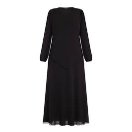 BEIGE CHIFFON DRESS BLACK - Plus Size Collection