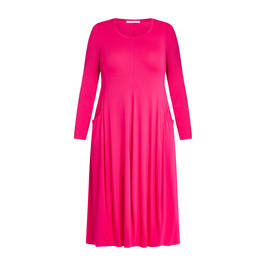 BEIGE STRETCH JERSEY DRESS PINK - Plus Size Collection
