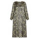 BEIGE SATIN PRINT DRESS OLIVE