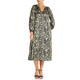 BEIGE SATIN PRINT DRESS OLIVE