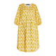 BEIGE LINEN PRINT DRESS YELLOW