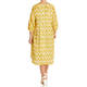 BEIGE LINEN PRINT DRESS YELLOW