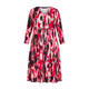 BEIGE PRINT STRETCH JERSEY DRESS RED