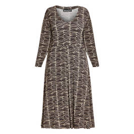 BEIGE JERSEY PRINT DRESS  - Plus Size Collection