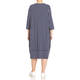 BEIGE STRETCH JERSEY STRIPE DRESS NAVY