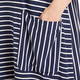 BEIGE STRETCH JERSEY STRIPE DRESS NAVY