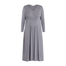 BEIGE STRETCH JERSEY RUCHED DRESS GREY - Plus Size Collection