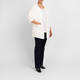 Beige Cotton Blend Ribbed Knitted Gilet White 