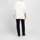 Beige Cotton Blend Ribbed Knitted Gilet White 