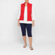 Beige Jersey Zip Gilet Red 