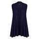 Beige Pleated A-Line Gilet Navy 