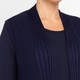 Beige Pleated A-Line Gilet Navy 